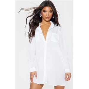 Michael Kors White Button Down Shirt Dress